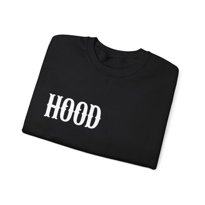 Hood White, Crewneck Sweatshirt Black - Image 5