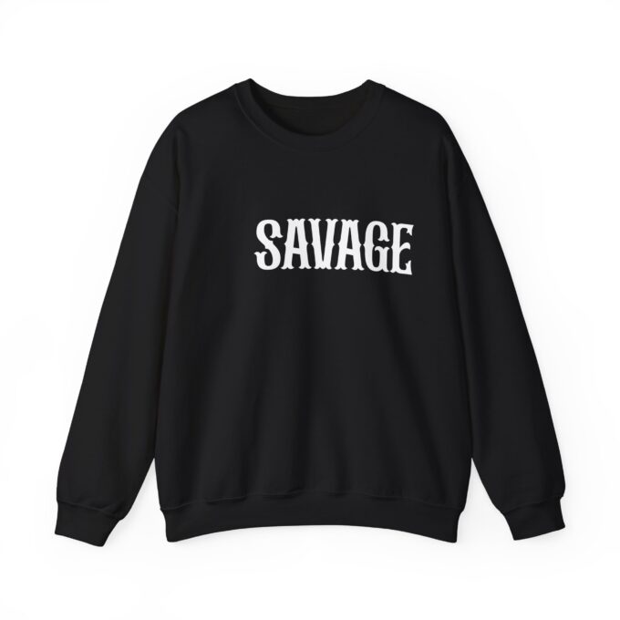 Savage White, Crewneck Sweatshirt Black