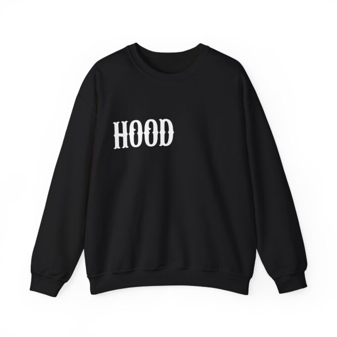 Hood White, Crewneck Sweatshirt Black