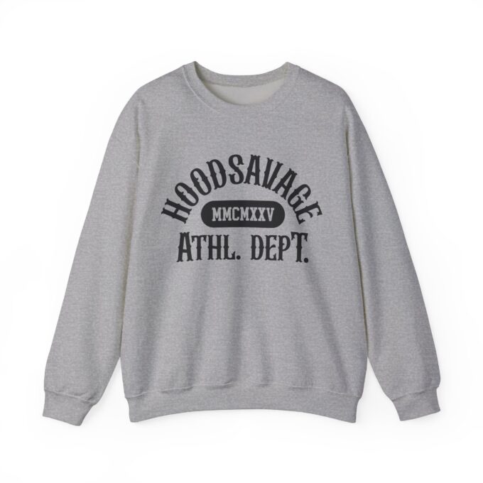 Collegiate Black, Crewneck Sweatshirt Athletic Grey