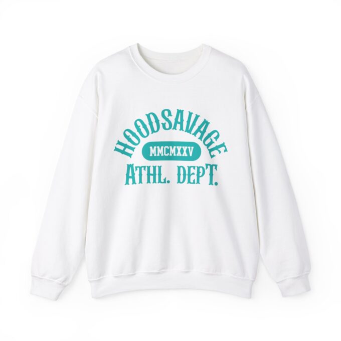 Collegiate Tiffany Blue, Crewneck Sweatshirt White