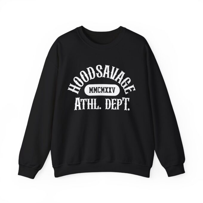 Collegiate White, Crewneck Sweatshirt Black