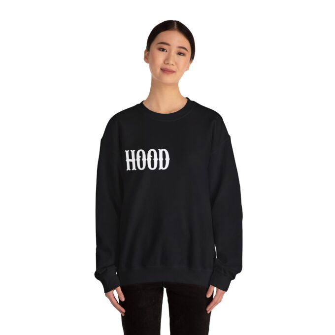 Hood White, Crewneck Sweatshirt Black - Image 3