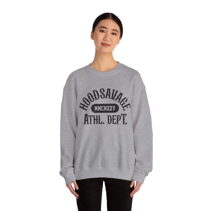 Collegiate Black, Crewneck Sweatshirt Athletic Grey - Image 5