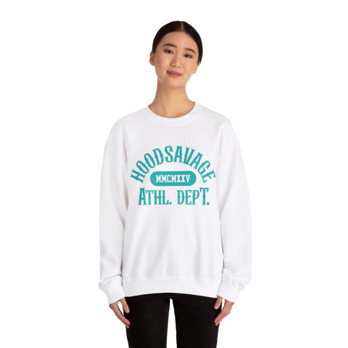 Collegiate Tiffany Blue, Crewneck Sweatshirt White - Image 2