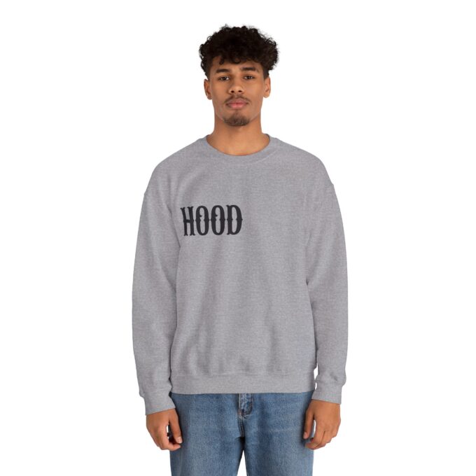 Hood Black, Crewneck Sweatshirt Athletic Grey - Image 2