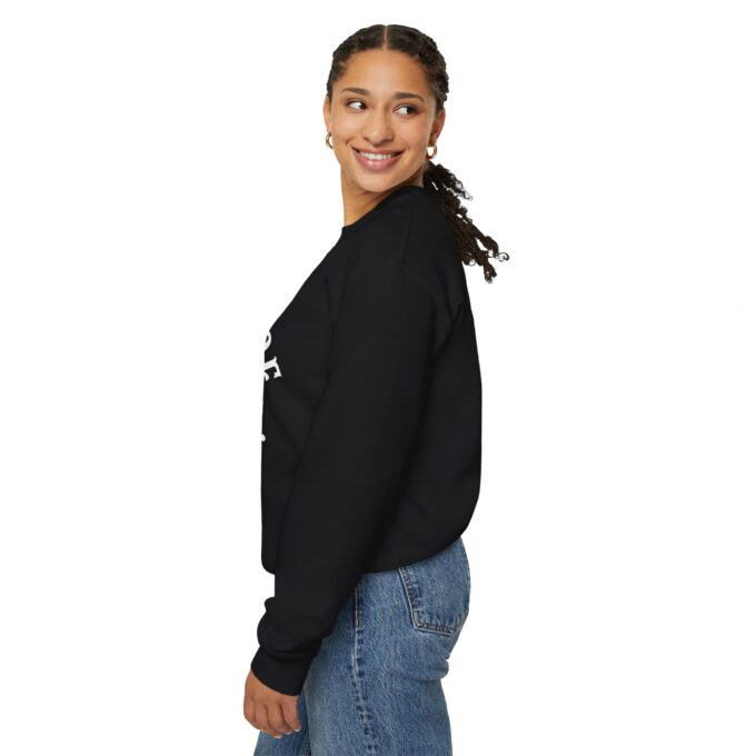 Collegiate White, Crewneck Sweatshirt Black - Image 5