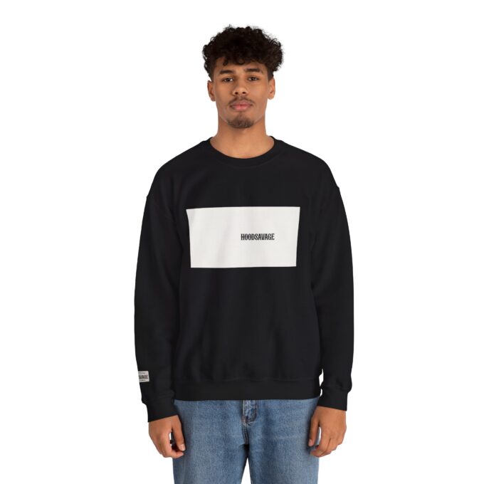 Box Black & White, Crewneck Sweatshirt Black - Image 2