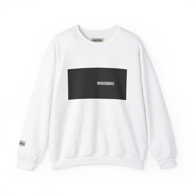 Box Black & White, Crewneck Sweatshirt White