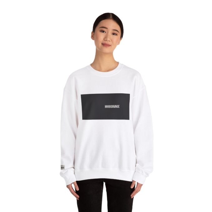 Box Black & White, Crewneck Sweatshirt White - Image 5