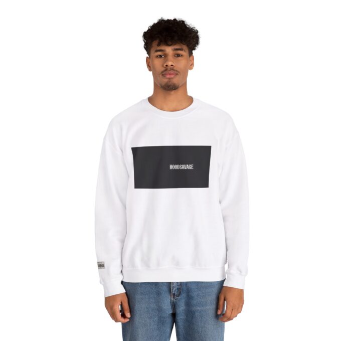 Box Black & White, Crewneck Sweatshirt White - Image 2