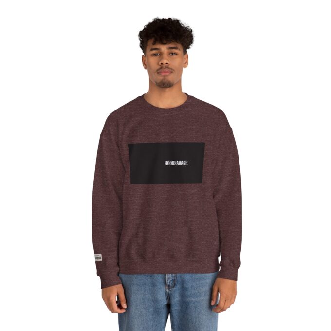 Box, Crewneck Sweatshirt Heather Maroon - Image 4