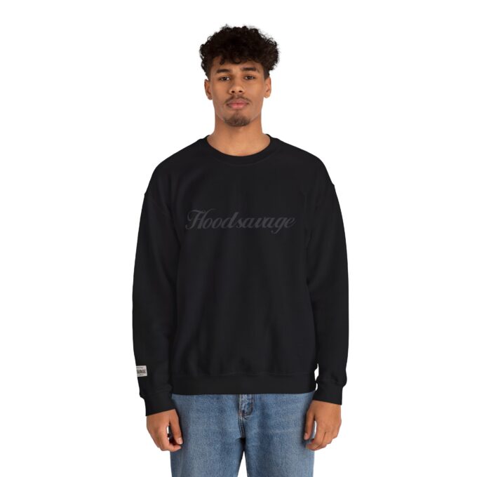 Cursive, Crewneck Sweatshirt Black - Image 2