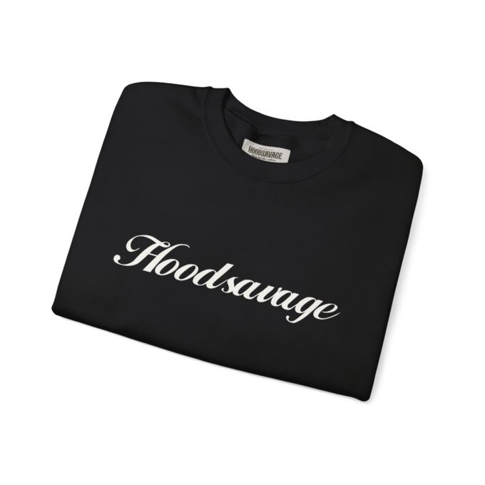 Cursive Black & White, Crewneck Sweatshirt Black - Image 6