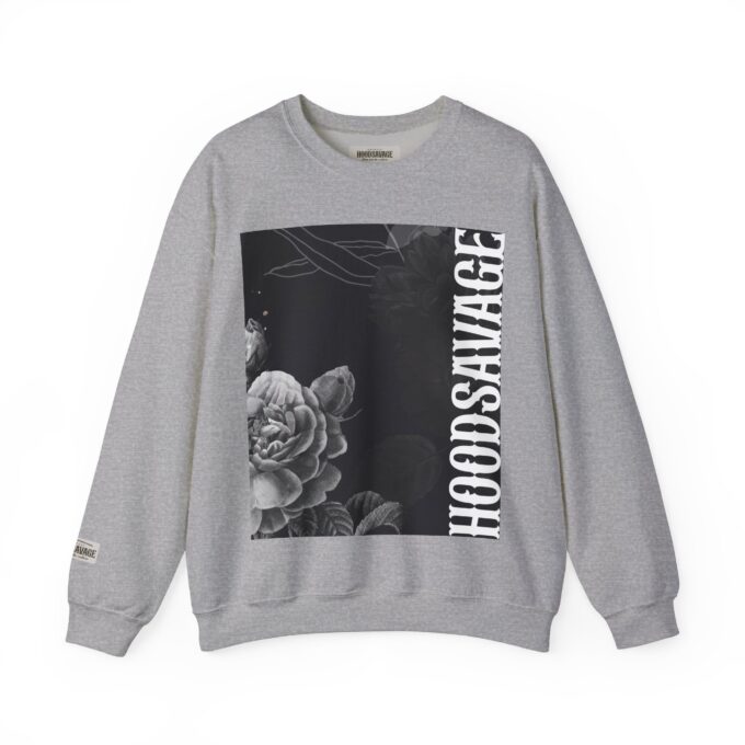 Gothic Floral, Crewneck Sweatshirt Athletic Grey