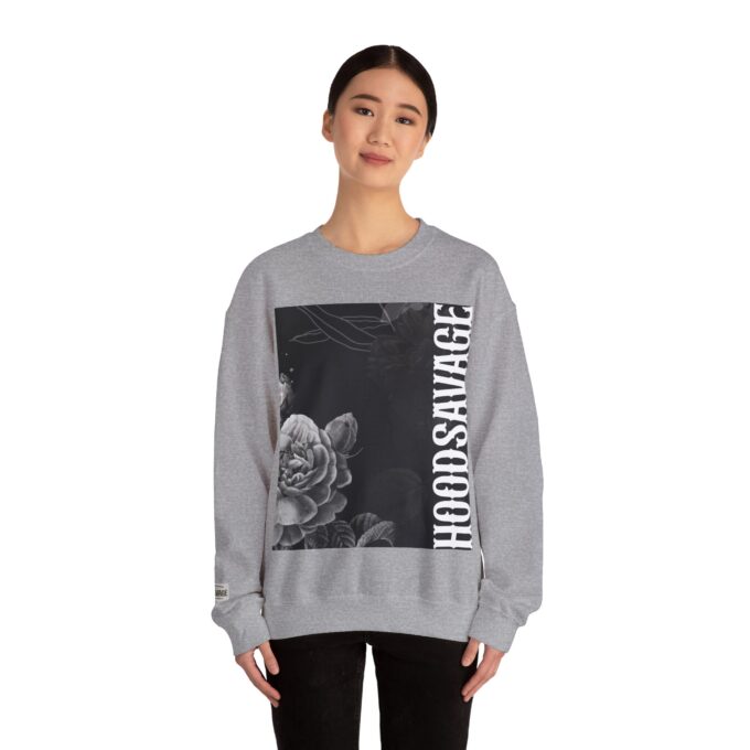 Gothic Floral, Crewneck Sweatshirt Athletic Grey - Image 5