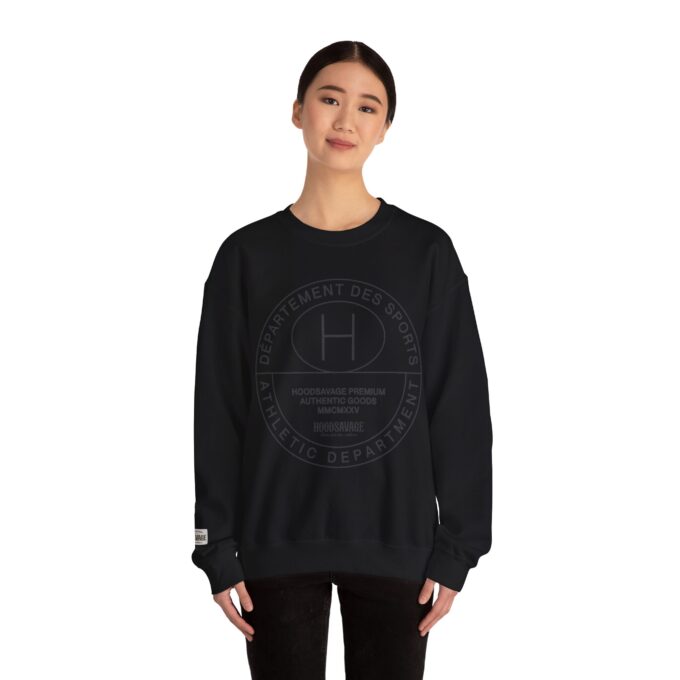 French Sport Patch, Crewneck Sweatshirt Black - Image 5