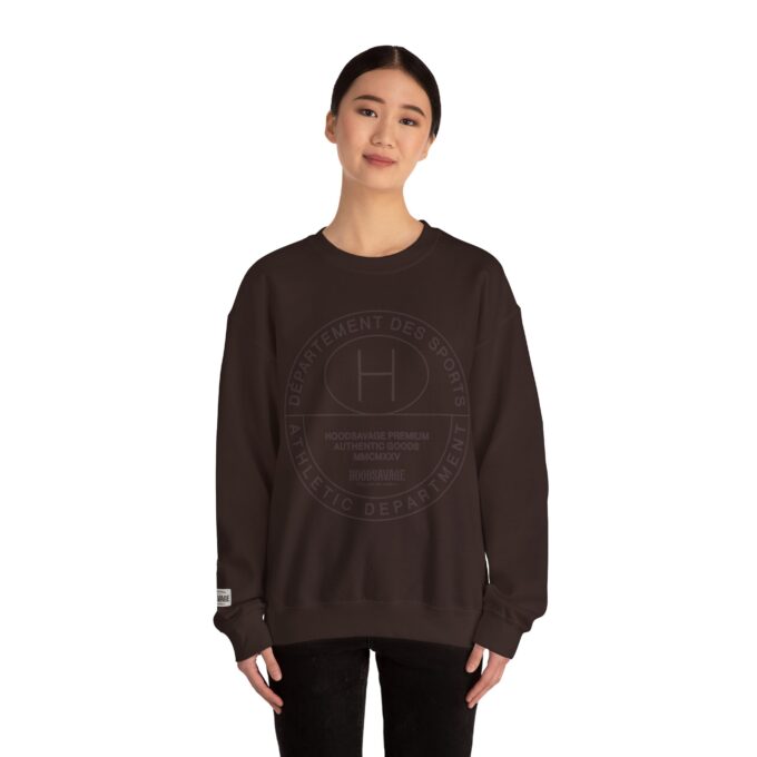 French Sport Patch, Crewneck Sweatshirt Chocolate Brown - Image 5