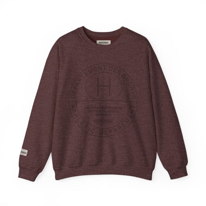 French Sport Patch, Crewneck Sweatshirt Heather Maroon