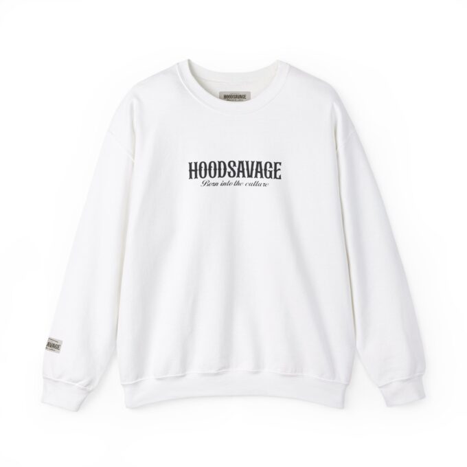 Logo Black & White, Crewneck Sweatshirt White