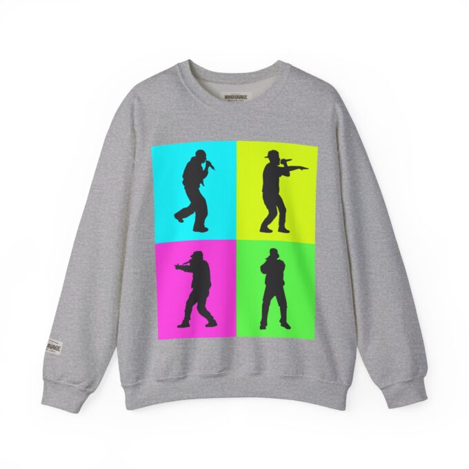 Warhol Rapper, Crewneck Sweatshirt Athletic Grey