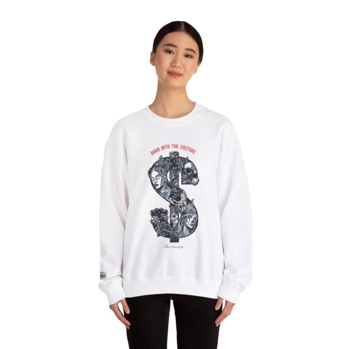 $, Crewneck Sweatshirt White - Image 5