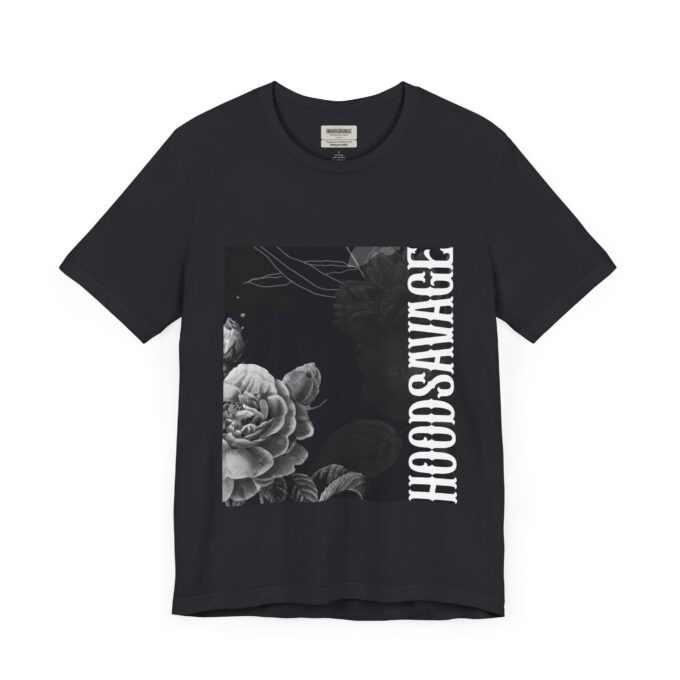 Gothic Floral, Crewneck T-Shirt Black