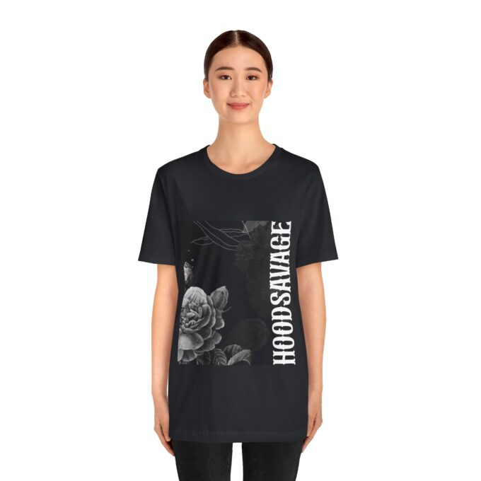 Gothic Floral, Crewneck T-Shirt Black - Image 3