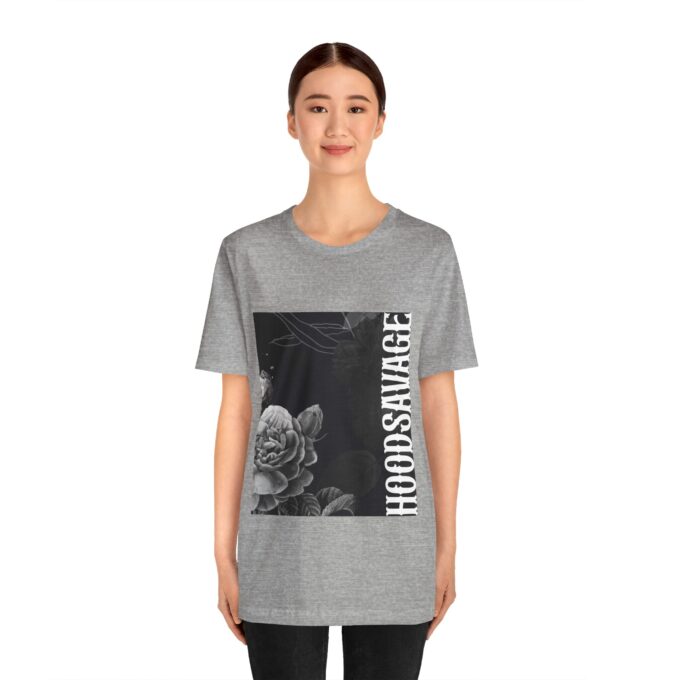 Gothic Floral, Crewneck T-Shirt Athletic Grey - Image 3